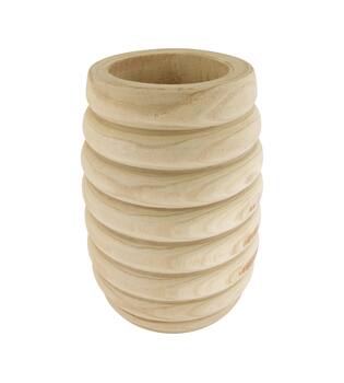Vase paulownia wood 28x28x38cm