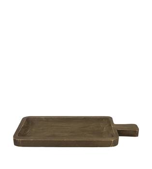 Tray rectangular paulownia wood with handle 38x18x2.5cm - Black