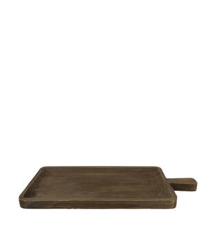 Tray rectangular paulownia wood with handle 58x28.5x3.5cm - Black