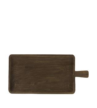 Tray rectangular paulownia wood with handle 58x28.5x3.5cm - Black