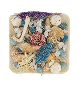 Potpourri with acacia plate nature 25.5x25.5x8cm - Multi