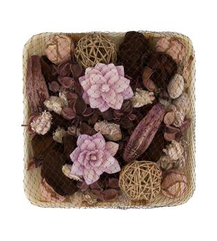 Potpourri with acacia plate nature 25.5x25.5x8cm - Multi