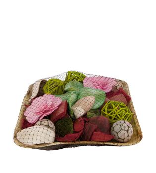 Potpourri with acacia plate nature 25.5x25.5x8cm - Multi