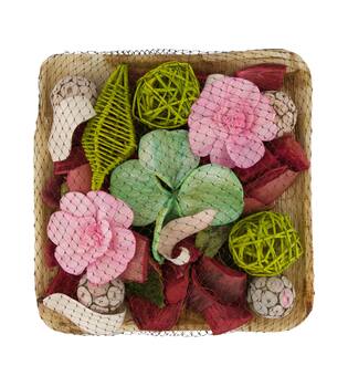 Potpourri with acacia plate nature 25.5x25.5x8cm - Multi