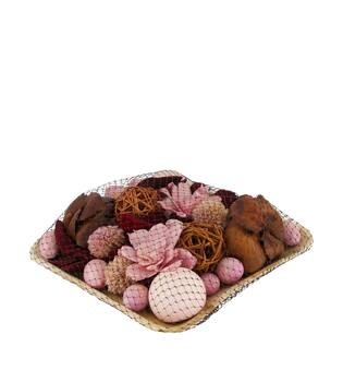 Potpourri with acacia plate nature 25.5x25.5x8cm - Multi