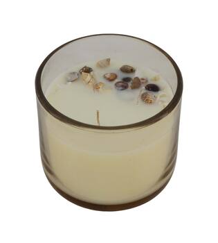 Candle ocean  sea breeze scent wax with glass 11.5x11.5x6cm - Orange