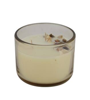 Candle ocean  sea breeze scent wax with glass 11.5x11.5x6cm - Orange