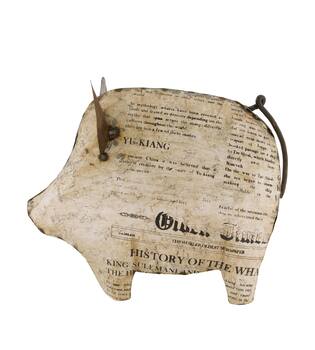 Statue pig metal 38x19x29cm