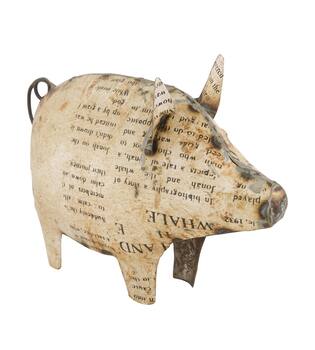 Statue pig metal 26x8x17cm