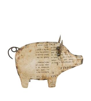 Statue pig metal 26x8x17cm