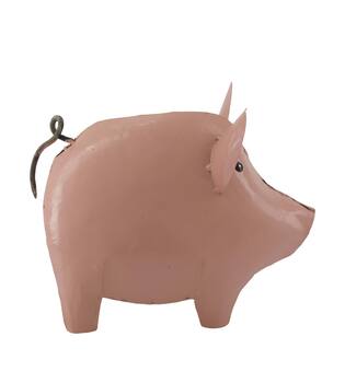 Statue pig metal 28x15x22cm