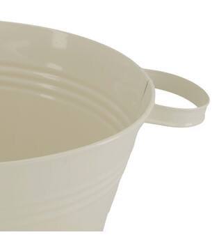 Bowl round metal with handle 37x28x12.5cm - Cream