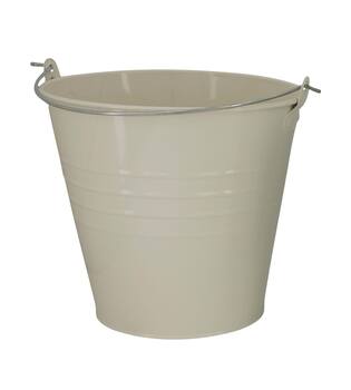 Bucket round metal with handle 24x24x22cm