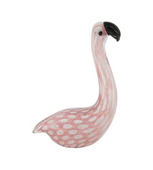Statue flamingo glass 14x7x20cm - Pink