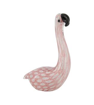 Statue flamingo glass 14x7x20cm - Pink