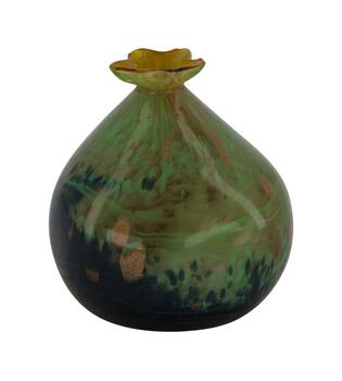 Statue pomegranate glass 8x8x10cm - Green