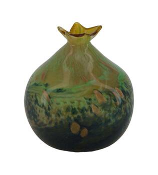 Statue pomegranate glass 12x12x13cm - Green