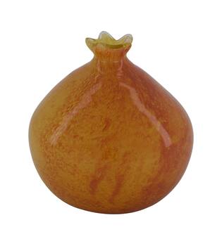 Statue pomegranate glass 12x12x13cm - Orange