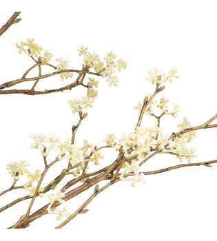 Branch flower spray artificial 118x30x6cm - White