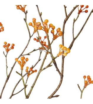 Branch berry spray artificial 100x30x5cm - Orange