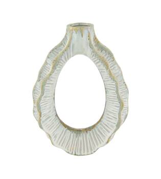 Vase ceramic 27x10x36cm - White