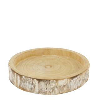 Bowl round paulownia wood 28x28x5cm