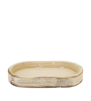 Bowl oval paulownia wood 36x20x5cm - White