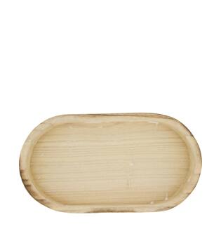 Bowl oval paulownia wood 36x20x5cm - White