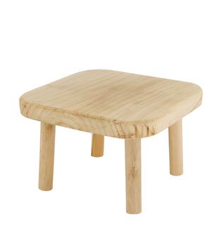 Tray square reclaimed wood on feet 20x20x13cm - Natural