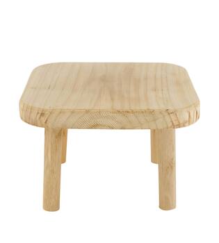 Tray square reclaimed wood on feet 20x20x13cm - Natural