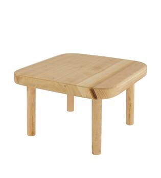 Tray square reclaimed wood on feet 24x24x15cm - Natural