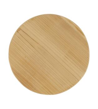 Tray round reclaimed wood on feet 20x20x13cm - Natural