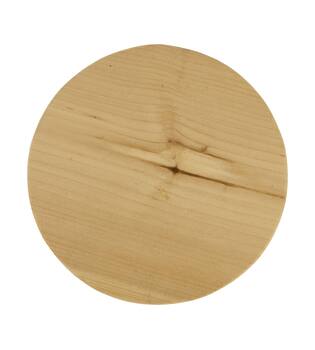 Tray round reclaimed wood on feet 24x24x15cm - Natural