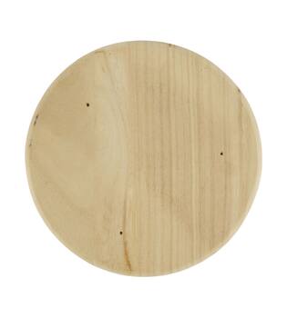 Tray round fir wood on feet 19x19x20cm - Natural