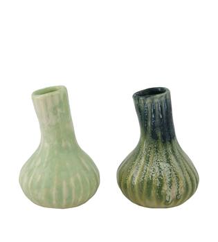 Vase ceramic 7.5x7.5x11cm C2 - Green