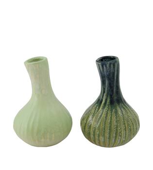 Vase ceramic 9.5x9.5x14.5cm C2 - Green