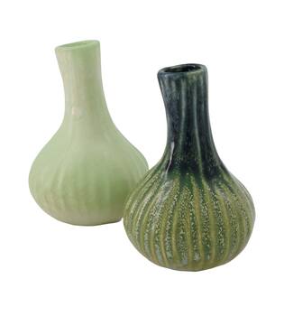 Vase ceramic 9.5x9.5x14.5cm C2 - Green