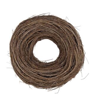 Wreath round willow wood 38x38x12cm - White