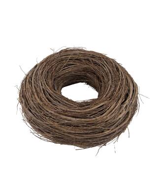 Wreath round willow wood 38x38x12cm - White