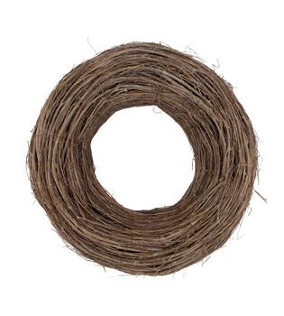 Wreath round willow wood 50x50x13cm - White