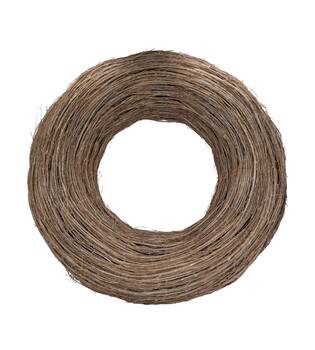 Wreath round willow wood 78x78x20cm - White