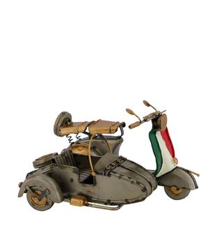 Figurine motorcycle with sidecar metal 17x14x11cm - Multi
