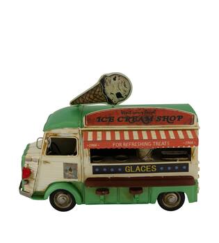Figurine ice cream truck metal 28x16x21cm - Multi