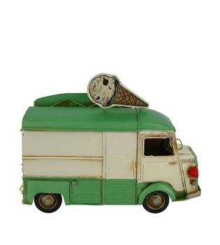 Figurine ice cream truck metal 28x16x21cm - Multi