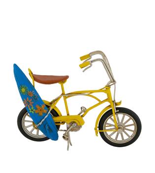 Figurine bike metal 16.5x4x11cm - Yellow