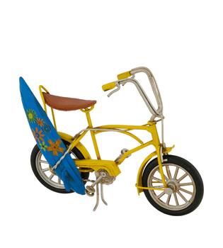 Figurine bike metal 16.5x4x11cm - Yellow