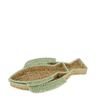 Tray fish paper rope 46x26x5cm S/2