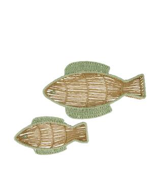 Tray fish paper rope 46x26x5cm S/2