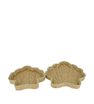 Tray shell paper rope 38x38x4.5cm S/2