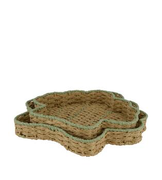 Tray shell paper rope 38x38x4.5cm S/2